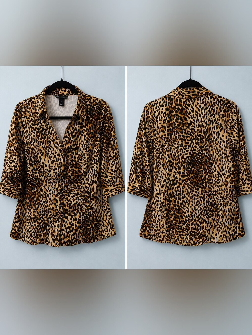 Lane Bryant Leopard Print Button-Front Shirt in Brown and Black Size 16